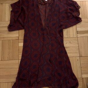 Bohemian Sheer Kimono - Red and Blue